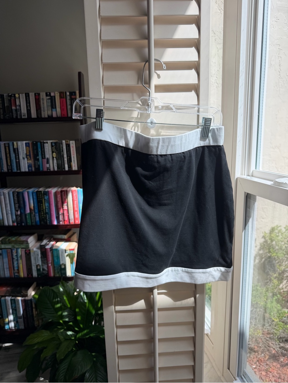 Express Black Mini Skirt with White Contrast Waistband